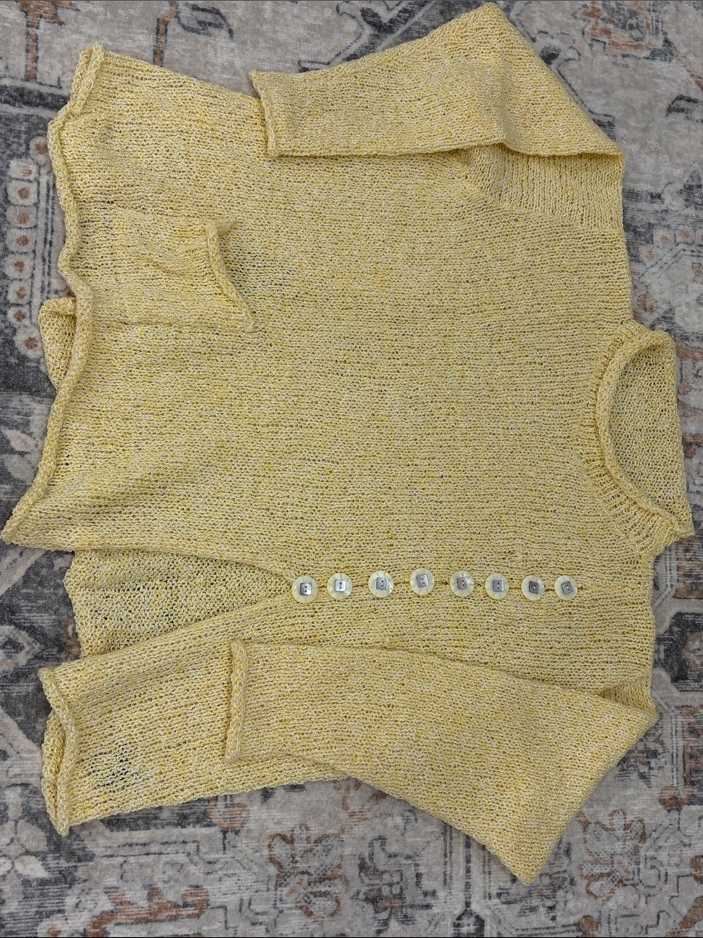 Lightweight Yellow Button-Front Women's Cardigan